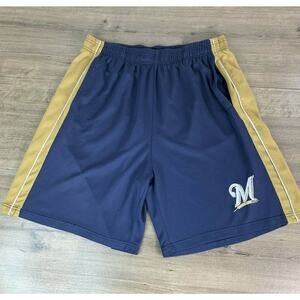 Milwaukee Brewers Athletic Shorts Jersey Size 1X Navy Blue Athletic